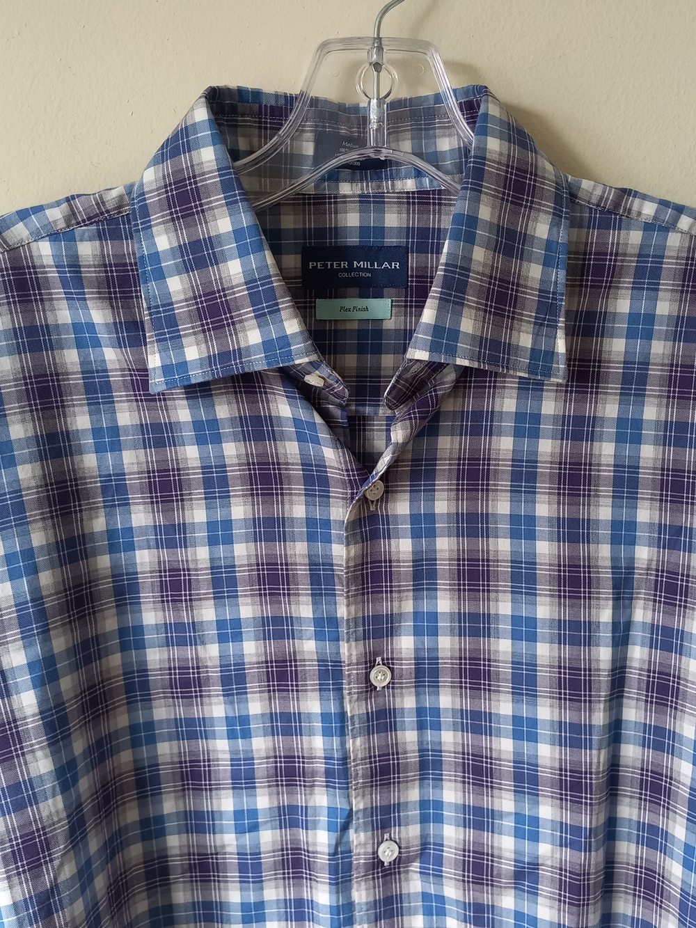 Peter Millar Flex Finish Plaid Tartan Men's Button-Up Shirt